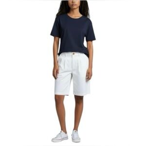 J. Crew Women’s Pleated 9” Chino Shorts NWT Ivory White 0